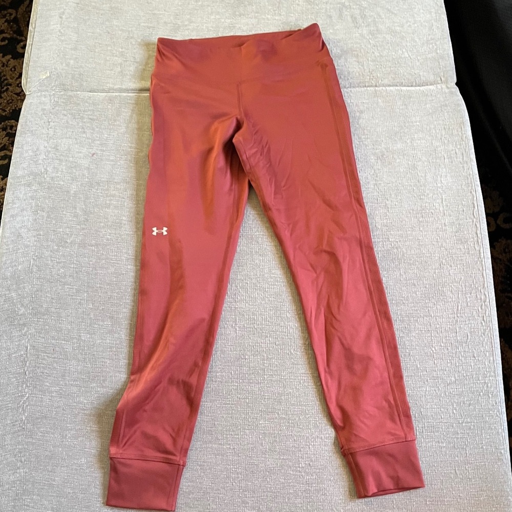 Under Armour ColdGear Compression Leggings Rust Orange High Rise Womens Medium